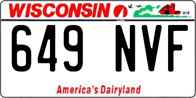 WI license plate 649NVF