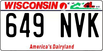 WI license plate 649NVK