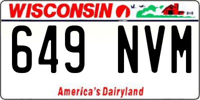 WI license plate 649NVM
