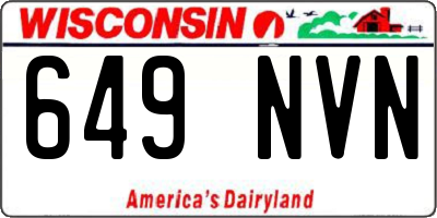 WI license plate 649NVN