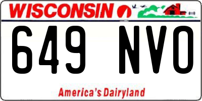 WI license plate 649NVO