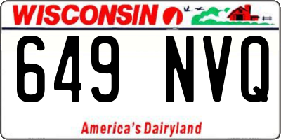 WI license plate 649NVQ
