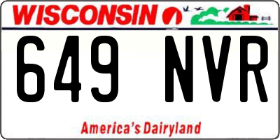 WI license plate 649NVR