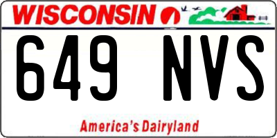 WI license plate 649NVS