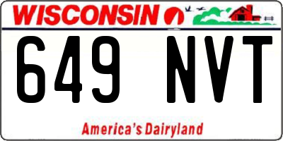 WI license plate 649NVT