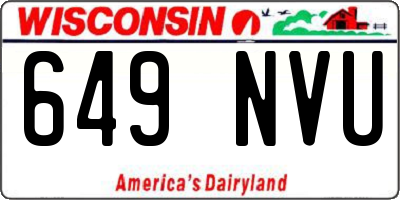 WI license plate 649NVU