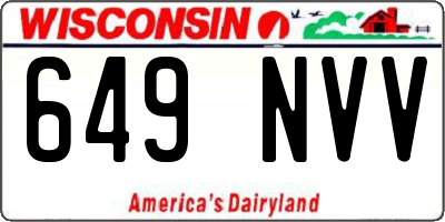 WI license plate 649NVV