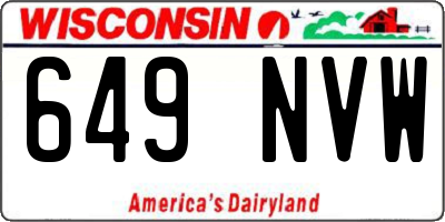 WI license plate 649NVW