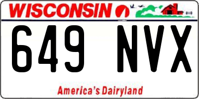 WI license plate 649NVX
