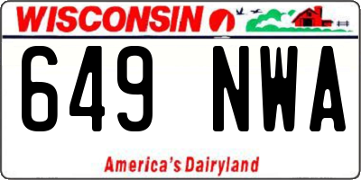 WI license plate 649NWA