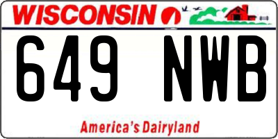 WI license plate 649NWB