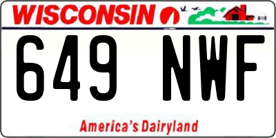 WI license plate 649NWF