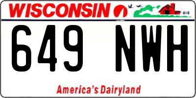 WI license plate 649NWH
