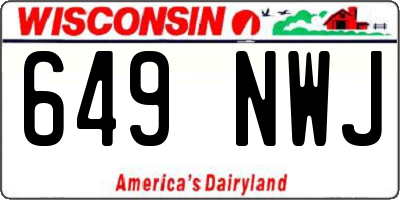WI license plate 649NWJ