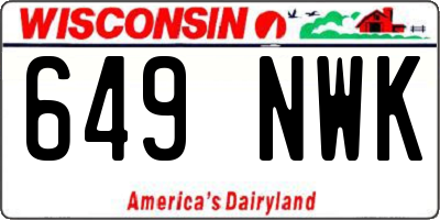 WI license plate 649NWK