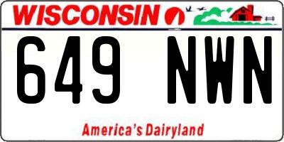 WI license plate 649NWN