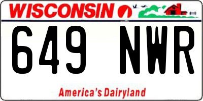 WI license plate 649NWR
