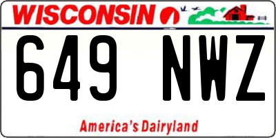 WI license plate 649NWZ