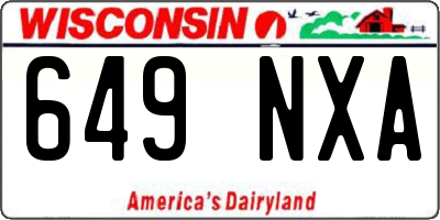 WI license plate 649NXA