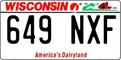 WI license plate 649NXF