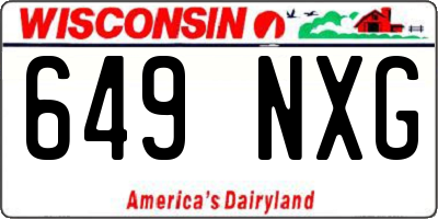 WI license plate 649NXG