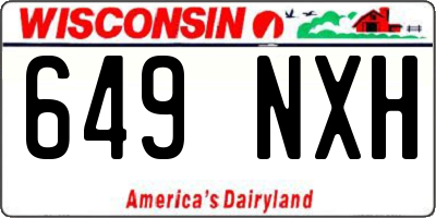 WI license plate 649NXH