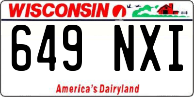 WI license plate 649NXI