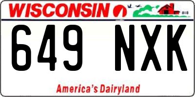 WI license plate 649NXK