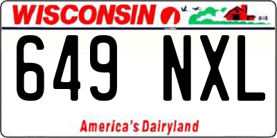 WI license plate 649NXL