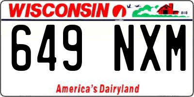 WI license plate 649NXM