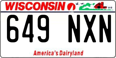 WI license plate 649NXN