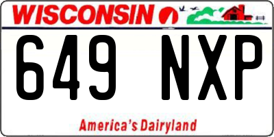WI license plate 649NXP