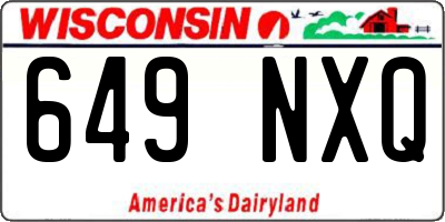 WI license plate 649NXQ