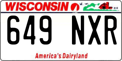 WI license plate 649NXR