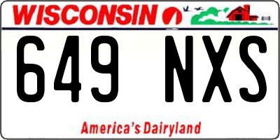 WI license plate 649NXS
