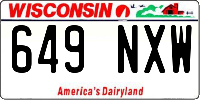 WI license plate 649NXW