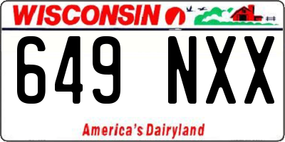 WI license plate 649NXX