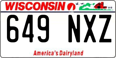 WI license plate 649NXZ