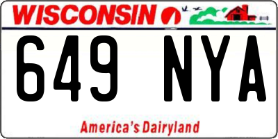 WI license plate 649NYA