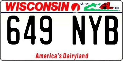 WI license plate 649NYB