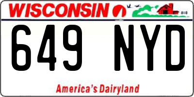 WI license plate 649NYD