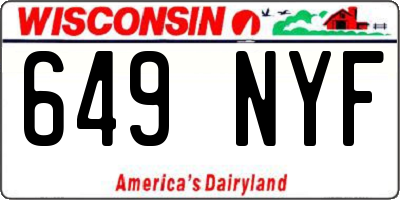 WI license plate 649NYF