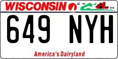 WI license plate 649NYH