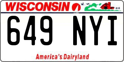 WI license plate 649NYI