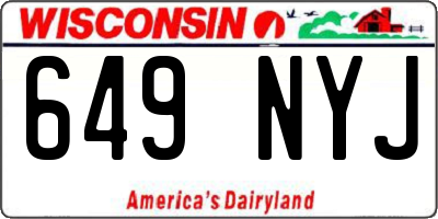 WI license plate 649NYJ