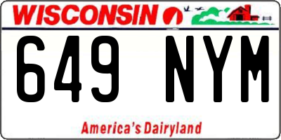WI license plate 649NYM