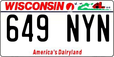 WI license plate 649NYN