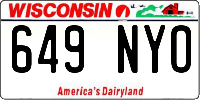 WI license plate 649NYO