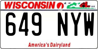WI license plate 649NYW