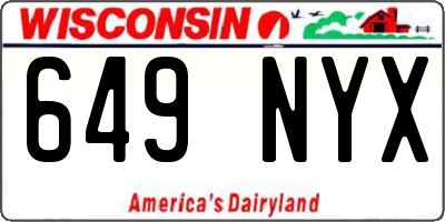WI license plate 649NYX